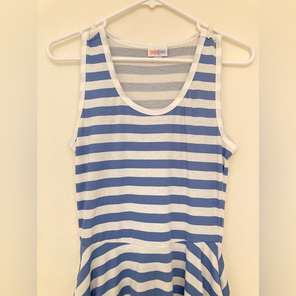LuLaRoe Nicki Dress with Blue/White Stripes - Sz XS - Picture 3 of 8